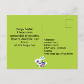 民俗ハッピーイースターブンニー春グリーン ポストカード (裏面)