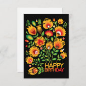 民俗ハッピーバースデーカード サンキューカード (正面/裏面)