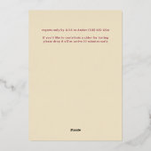 民俗フローラフレーム居心地の良い明るい秋のパーティー 箔シーズンカード (裏面)