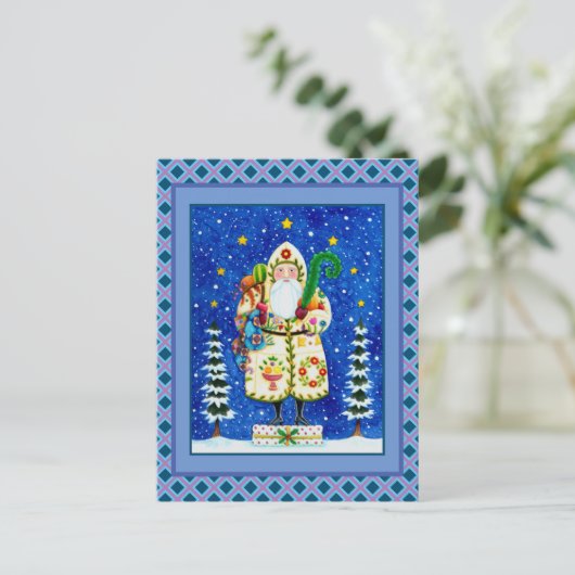 民俗初期のボルチモアキルト父クリスマス シーズンポストカード (スタンド正面)