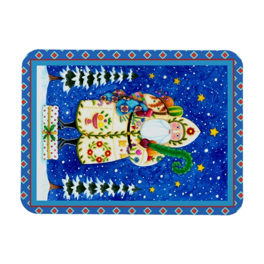 民俗初期のボルチモアキルト父クリスマス マグネット (横)