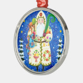 民俗初期のボルチモアキルト父クリスマス メタルオーナメント (左)