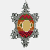 民俗北欧パターン |ギフトパーソナライズされたデコール スノーフレークピューターオーナメント (左)