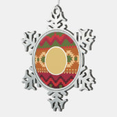 民俗北欧パターン |ギフトパーソナライズされたデコール スノーフレークピューターオーナメント (右)