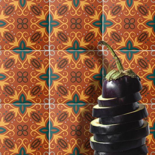 民俗学の民族モザイク模様(紅葉) タイル