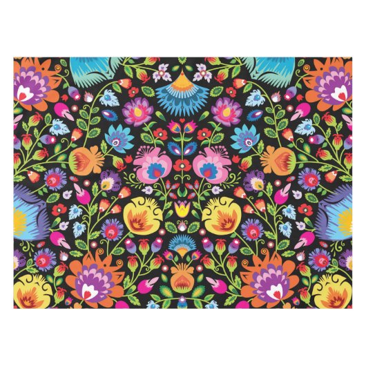 民俗学の花ワイシナンキブラック   テーブルクロス (正面(横))