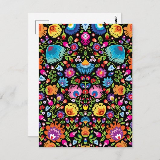 民俗学の花ワイシナンキブラック ポストカード (正面/裏面)