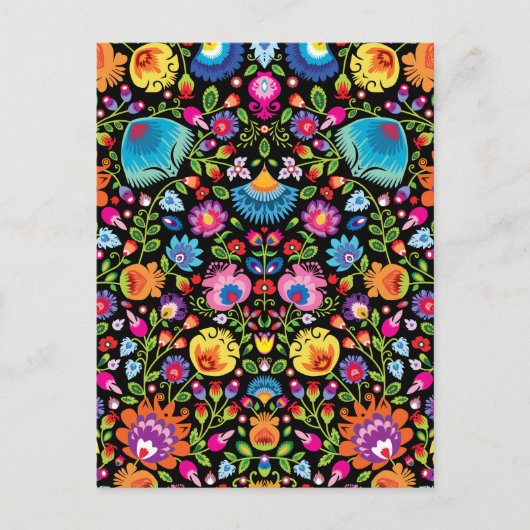 民俗学の花ワイシナンキブラック  ポストカード (正面)