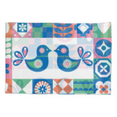 民俗学フローラカード：スカンジナビアデザイン。 枕カバー (裏面)