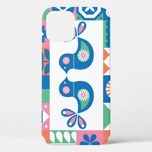 民俗学フローラカード:スカンジナビアデザイン。 Case-Mate iPhoneケース (裏面)