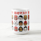 民俗日本の鬼と狐フェスティバル コーヒーマグカップ (中央)