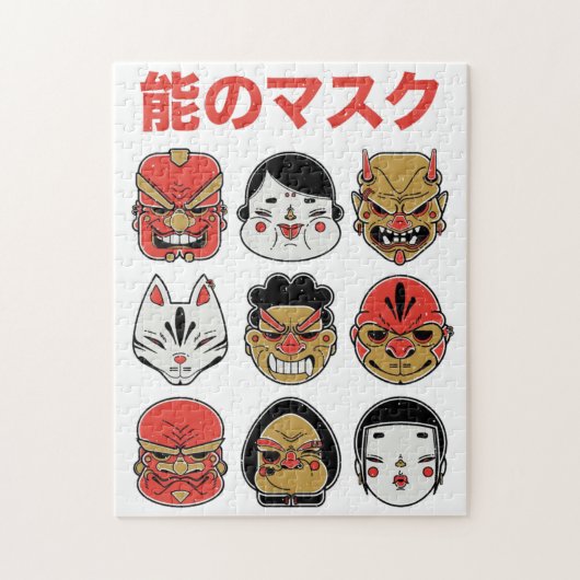 民俗日本の鬼と狐フェスティバル ジグソーパズル (縦)