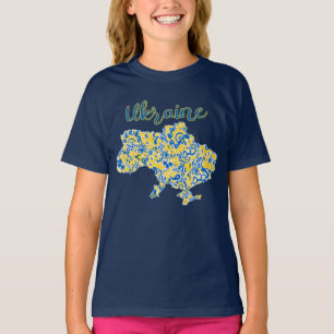 民俗柄とウクライナタイポグラフィTシャツ Tシャツ