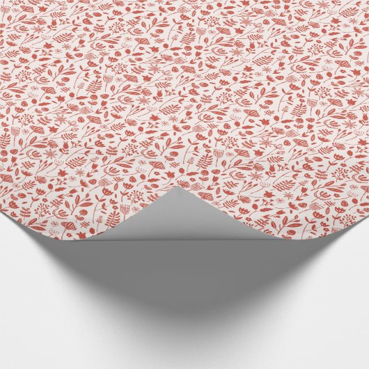 民俗植物のプリント ラッピングペーパー (角)