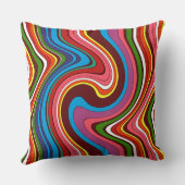 民俗的なパターン抽象化 クッション (裏面)