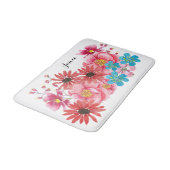 民俗的なモダンパーソナライズされた野花開花 バスマット (アングル)