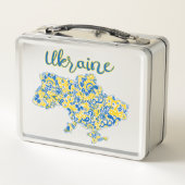 民俗的パターンとウクライナタイポグラフィ金属L メタルランチボックス (裏面)