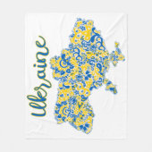 民俗的パターンとウクライナタイポグラフィ フリースブランケット (正面)