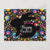 民俗素晴らし復活祭バニー、カスタマイズ ポストカード (正面)