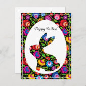 民俗素晴らし復活祭バニー、カスタマイズ ポストカード (正面/裏面)