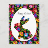 民俗素晴らし復活祭バニー、カスタマイズ ポストカード (正面)