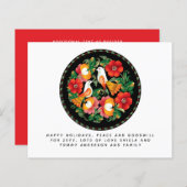 民俗素晴らし鳥類クリスマス個人年賀状 (正面/裏面)