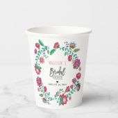 民俗花の花のブライズシャワー 紙コップ (正面)