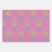 民俗花包み紙 ラッピングペーパーシート (正面3)