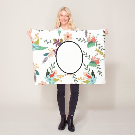 民俗花模様 |ギフトパーソナライズされたデコール フリースブランケット (インサイチュ)