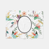 民俗花模様 |ギフトパーソナライズされたデコール フリースブランケット (正面(横))