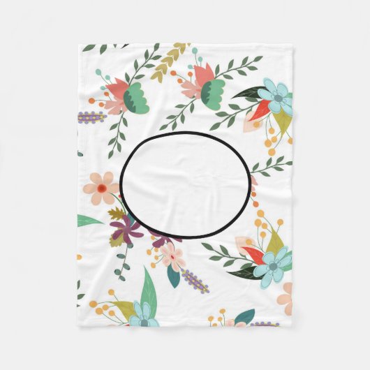 民俗花模様 |ギフトパーソナライズされたデコール フリースブランケット (正面)