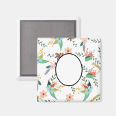 民俗花模様 |ギフトパーソナライズされたデコール マグネット (正面/裏面)