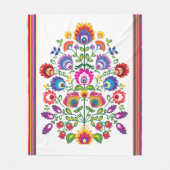 民俗花、色のミックス3 フリースブランケット (正面)