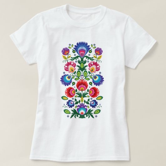 民俗花、色のミックス6 Tシャツ (デザイン正面)