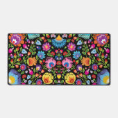 民俗花Wycinanki黒 デスクマット (正面)