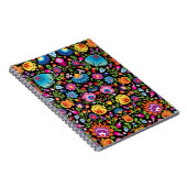 民俗花Wycinanki黒 ノートブック (右側)