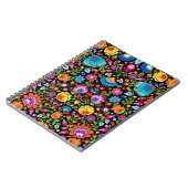 民俗花Wycinanki黒 ノートブック (左側)