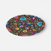 民俗花Wycinanki黒 ペーパープレート (アングル)