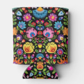 民俗花Wycinanki黒 缶クーラー (裏面)