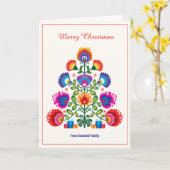 🎄民俗風クリスマスツリー カード (黄色い花)