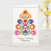 🎄民俗風クリスマスツリー カード (黄色い花)