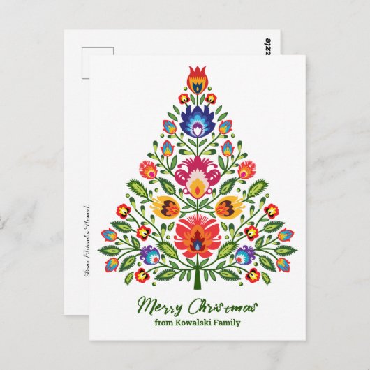 民俗魔法の魔法:低いクリスマスインスパイア ポストカード (正面/裏面)