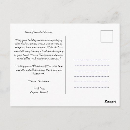 民俗魔法の魔法:低いクリスマスインスパイア ポストカード (裏面)