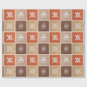 民族のアフリカの幾何学的なAdinkra ラッピングペーパー (フラット)