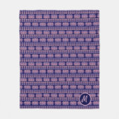 民族のアフリカの幾何学的縞で飾ります フリースブランケット (正面)