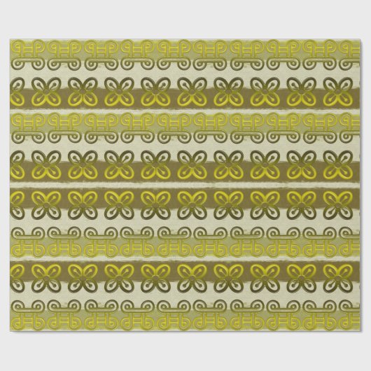 民族のアフリカの種族の幾何学的なAdinkra Simbols ラッピングペーパー (フラット)