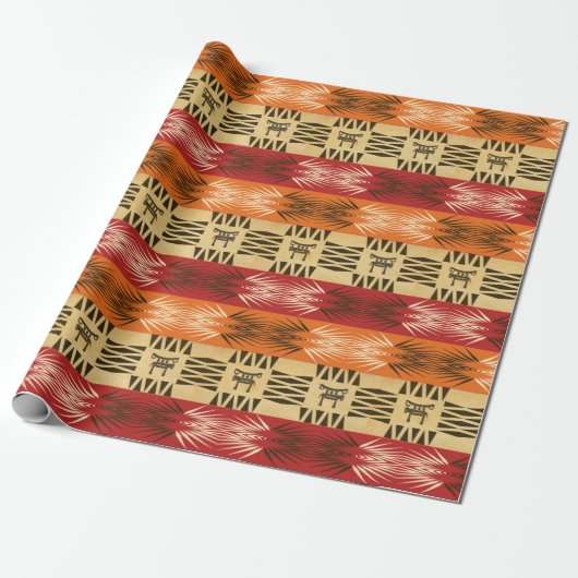 民族のアフリカの種族の幾何学的 ラッピングペーパー (アンロールド)