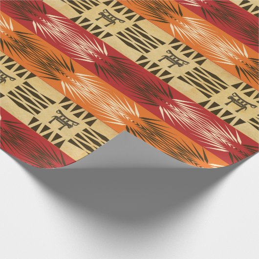 民族のアフリカの種族の幾何学的 ラッピングペーパー (角)