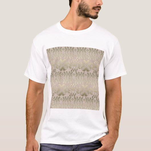 民族のアフリカの種族の金パターン Tシャツ (正面)