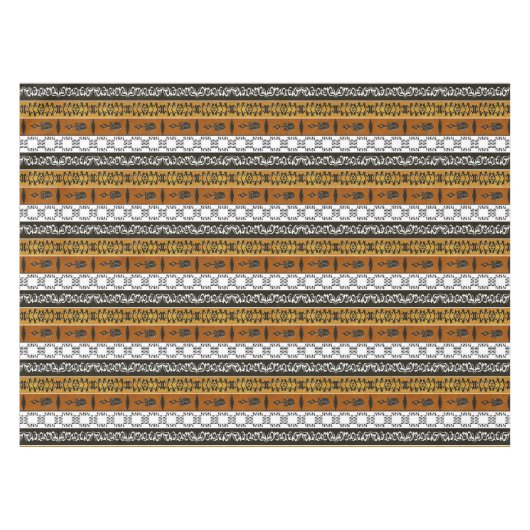 民族のアフリカの種族は縞で飾ります テーブルクロス (正面(横))